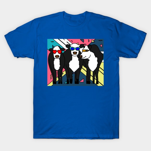 Funny Cow With Sunglasses Muh T-Shirt by flofin